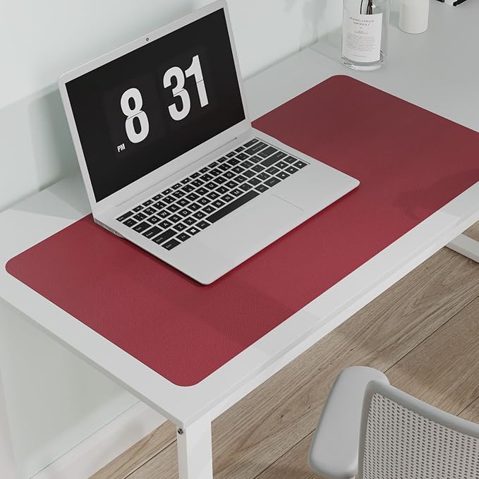 Wine Red Plastic Table Cover Protector, 1.5mm Thick Rectangle Vinyl Table Top by FURKIT