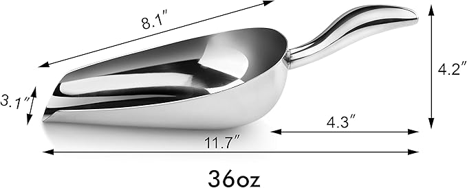 New Star Foodservice 1028546 Stainless Steel Bar Ice Flour Utility Scoop - Image 3