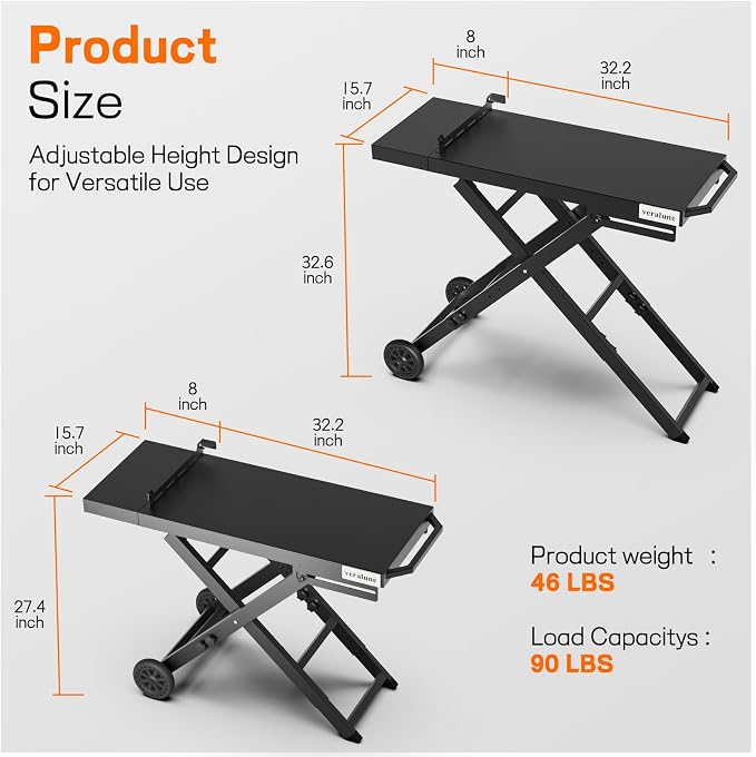 veralune Folding Grill Table, Outdoor Prep Table - Image 2