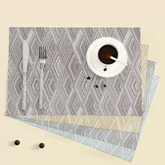 Elegant Placemats Set of 6, Plastic Heat-Resistant Non-Slip Vinyl Place Mats - Image 6