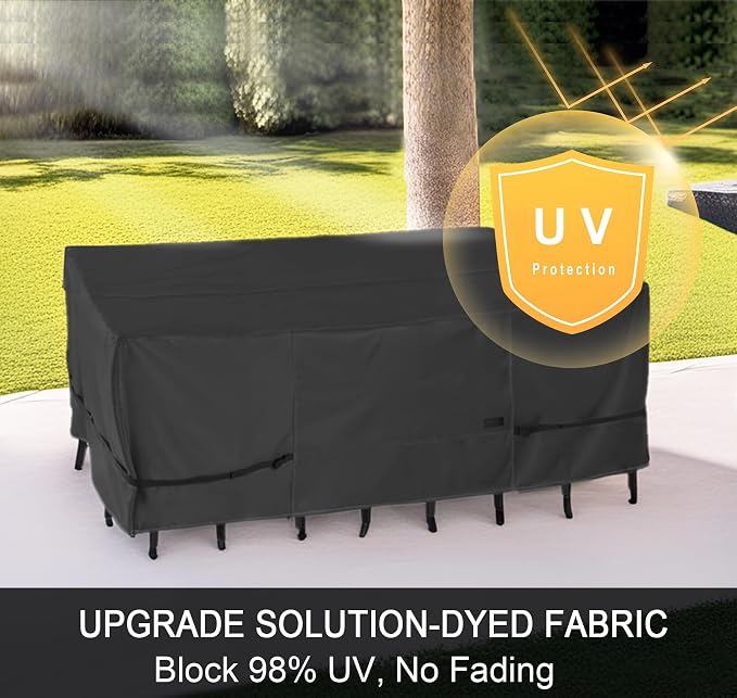 NettyPro Patio Table Cover Rectangular 125 x 84 Inch, Waterproof Outdoor - Image 5