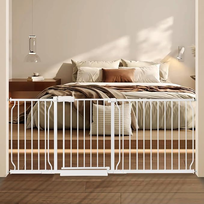 Extra Wide Baby Gate with Door Pressure Mounted 71.65-76.38 Inch, Child Baby by Unknown