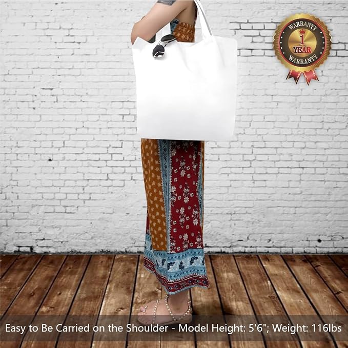 TOPDesign 12-Pack Super Strong Large 12oz Cotton Canvas Tote Bags, Reusable - Image 2