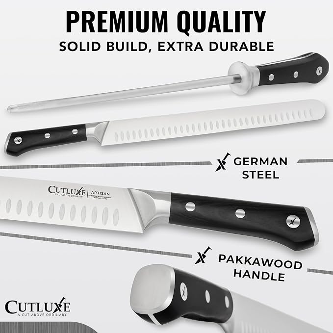 Cutluxe Butcher Knife Set – BBQ Brisket, Breaking and Boning Knives, Honing Rod - Image 2
