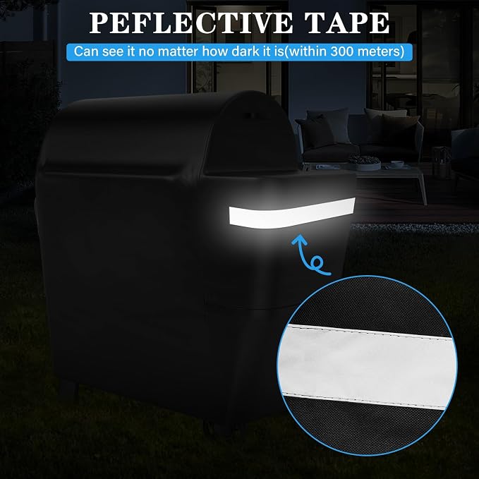 Utheer Grill Cover for Weber Searwood XL 600 Pellet Grill, Heavy Duty 600D - Image 7