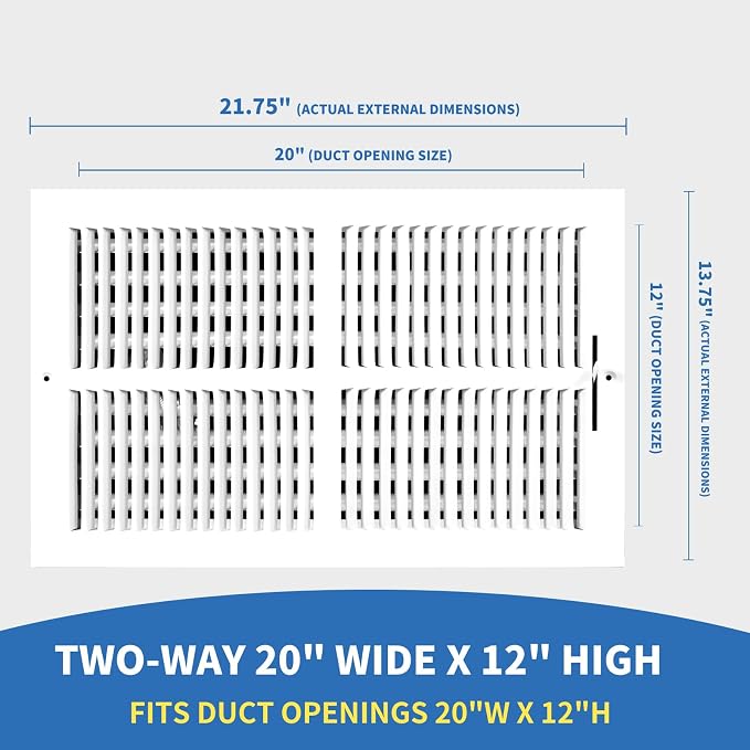 20x12 Vent Register, Vent Covers - Image 2