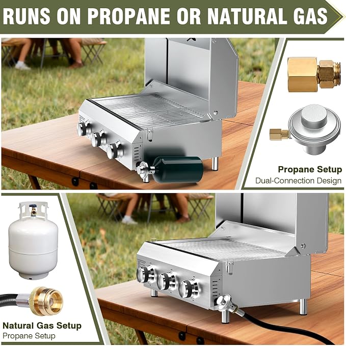 Bestfire 3-Burner Tabletop Gas Grill - Image 2