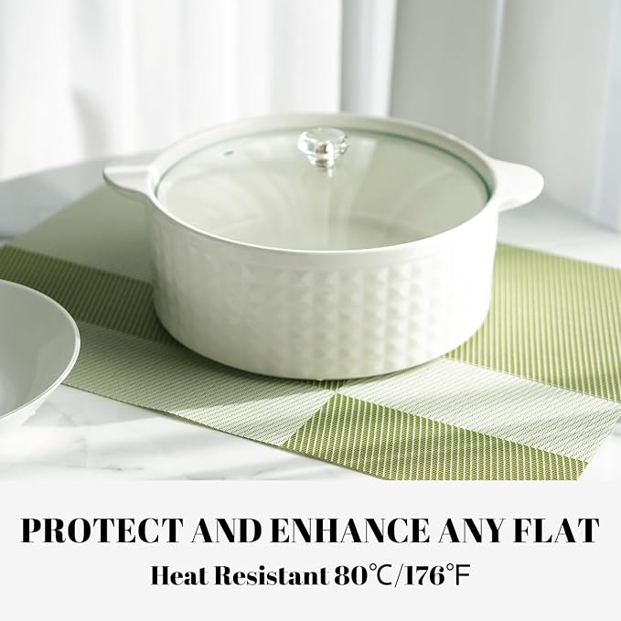 Placemats Set of 6 Vinyl/Plastic Woven Place Mats - Image 4