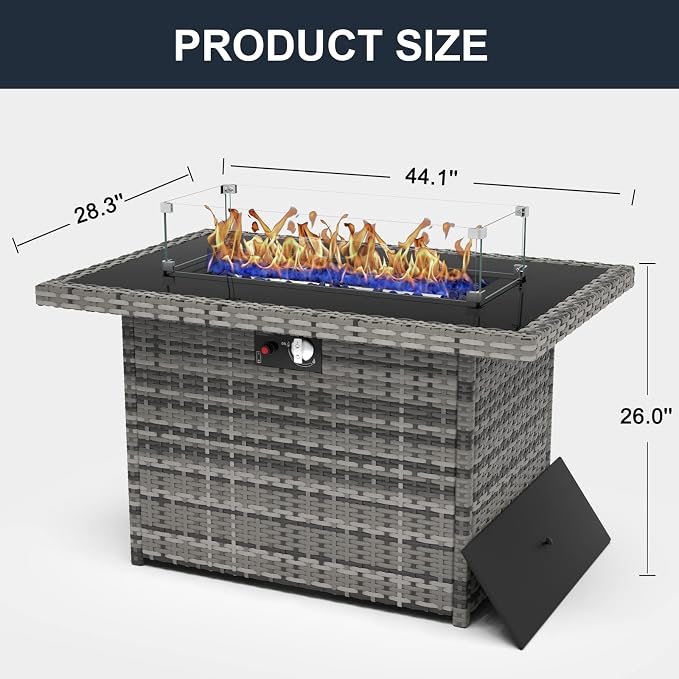 44 Inch Propane Gas Fire Pits Table - Image 7
