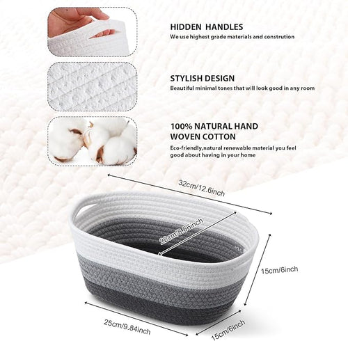 12 Pack Easter Woven Baskets for Gifts Empty Large Cotton Rope Square Storage - Image 2