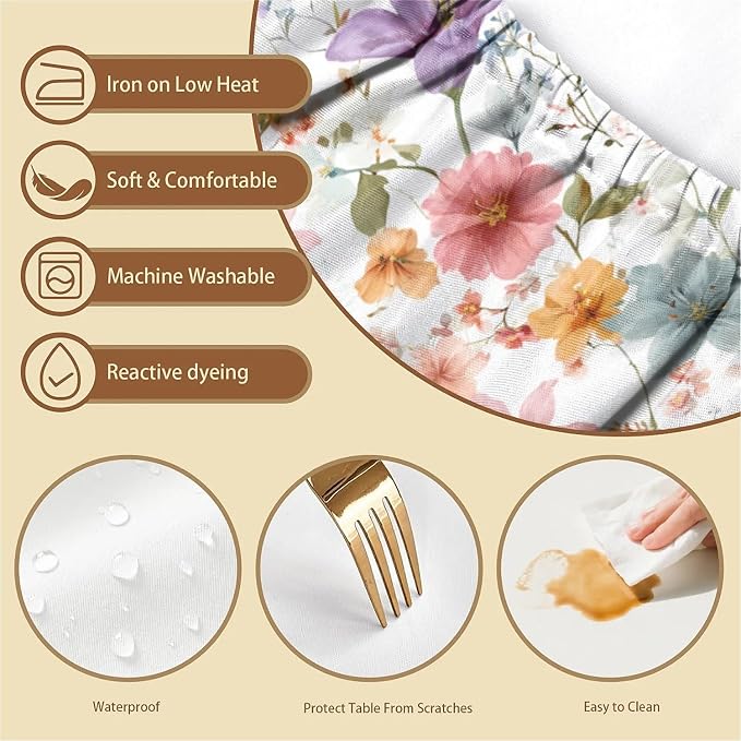 Rectangle Table Cloth Cover Waterproof Elastic Fitted Polyester Fitted - Image 3