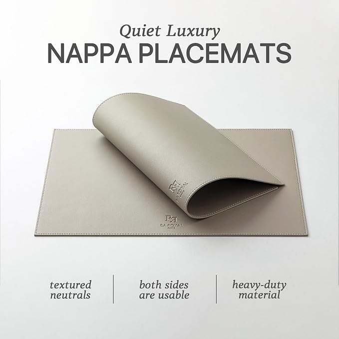 Faux Leather Placemats Set of 6 Vinyl Washable Wipeable Table Mats - Image 2