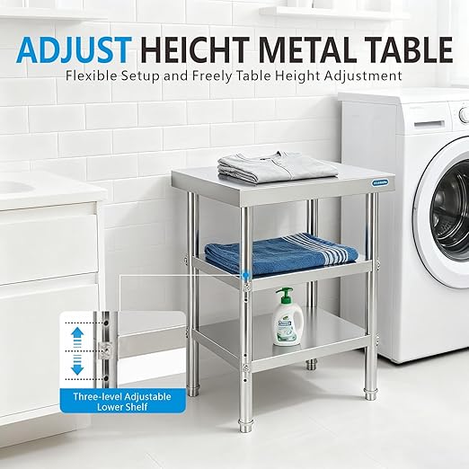 Stainless Steel Table Stainless Steel Prep Table 18 x 24 Inch, NSF Metal - Image 4