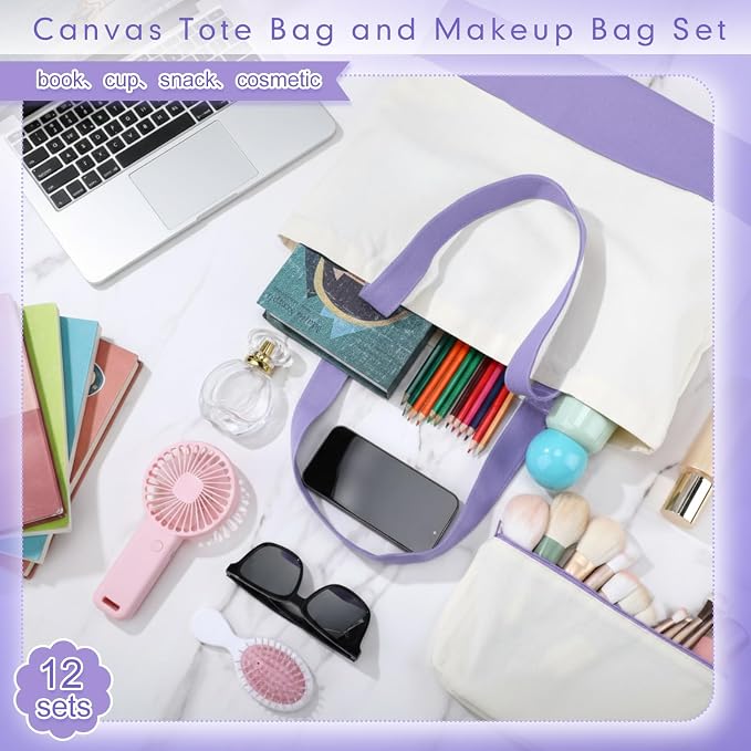 Sanwuta 24 Pcs Canvas Tote Bags Bulk - Image 5