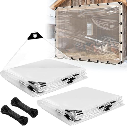 10x12ft Anti-Tear Clear Tarp Waterproof by Beeplove