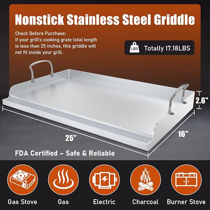 Nonstick Stainless Steel Griddle - Image 2