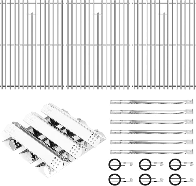 Stainless Steel Cooking Grate, Heat Shield and Burner Kit by WelcometoFlameDuty