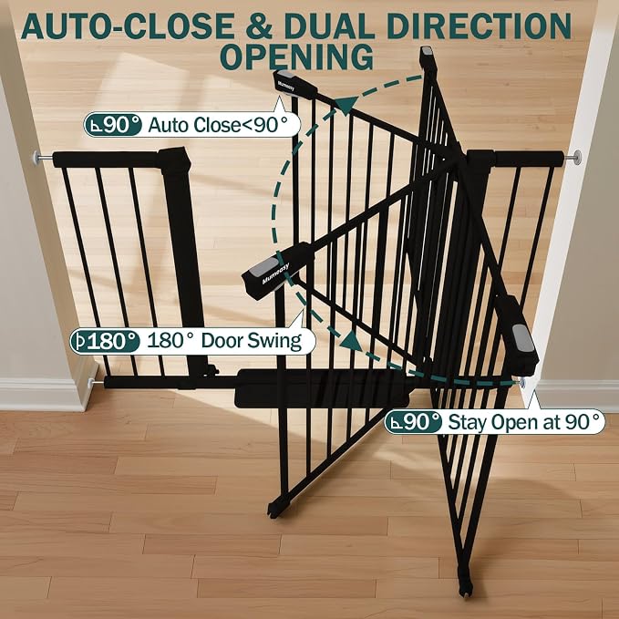 Mumeasy 36" Extra Tall Dog Gate, Auto Close Baby Gate - Image 7