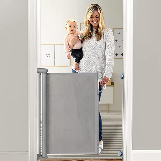 Retractable Baby Gate, Momcozy Extra Wide Mesh Baby Gates by Momcozy