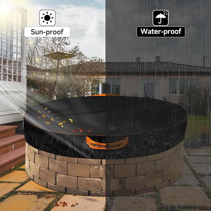 NEVERLAND Round Fire Pit Cover for In-Ground Fire Pits, 52-57 Inch Heavy Duty - Image 7