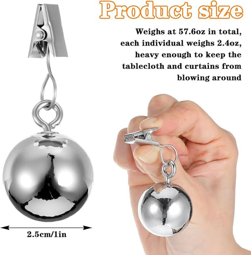 12 Pcs Heavy Duty Tablecloth Weights Spherical Stainless Steel Balls - Image 2