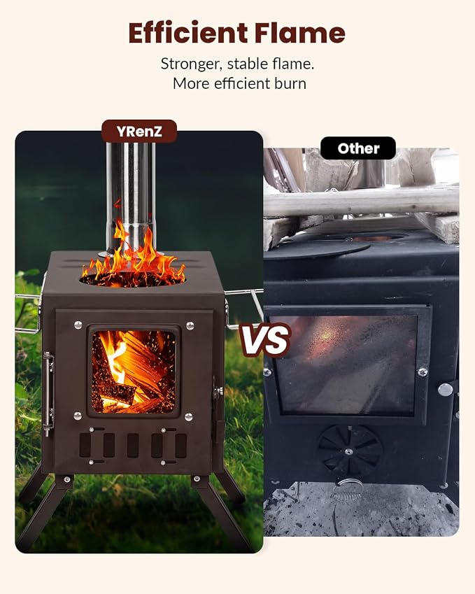 Upgraded Portable Wood Stove for Camping, YRenZ Compact Tent Stove - Image 4