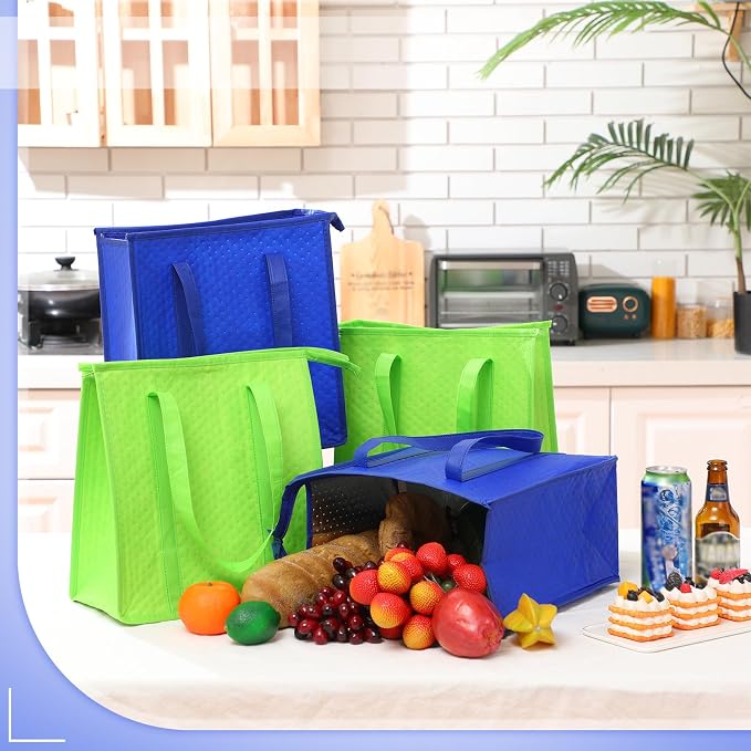 10 Pack Large Insulated Grocery Bags Reusable Shopping Bags - Image 6