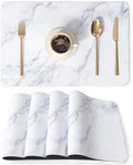 QIYI Placemats Set of 4, 12x18 Inch Faux Leather Place Mats by QIYI