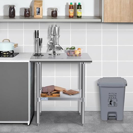Hally Stainless Steel Table for Prep & Work 30 x 30 Inches, NSF Commercial - Image 2