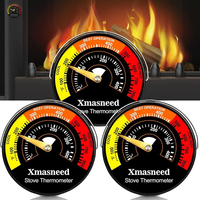 Wood Stove Thermometer Magnetic, Stove Top Thermometer by Xmasneed