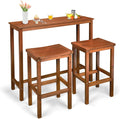 VINGLI 3-Piece Fir Wood Outdoor Bar Table and Chairs Set, Outdoor Bar Height by VINGLI