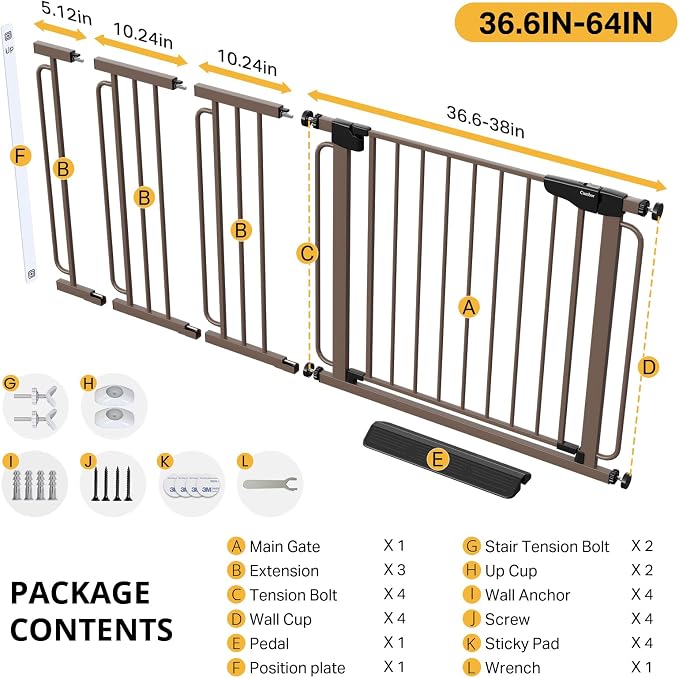Cumbor 36.6-64" Extra Wide Baby Gate - Image 8
