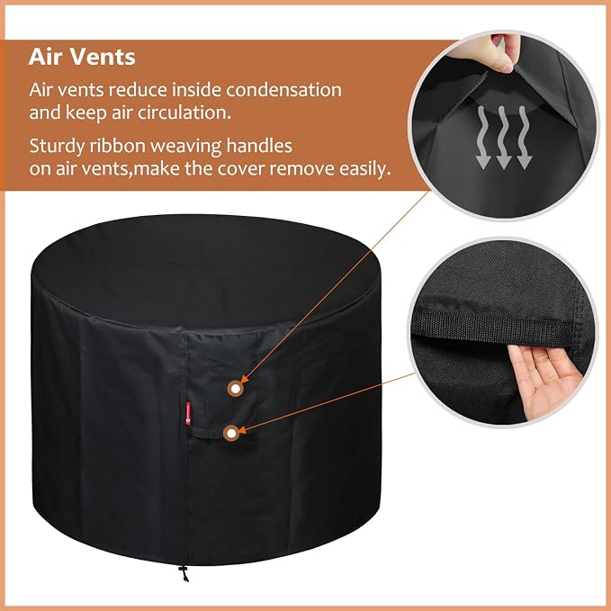 SheeChung Fire Pit Cover Round 30" Dx25 H, Propane Firepit Covers - Image 6