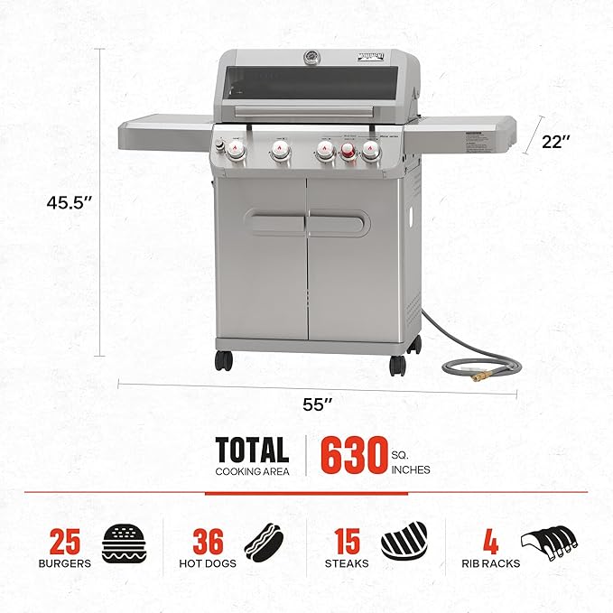 Monument Grills 4+1 Burner Natural Gas Grill - Image 3