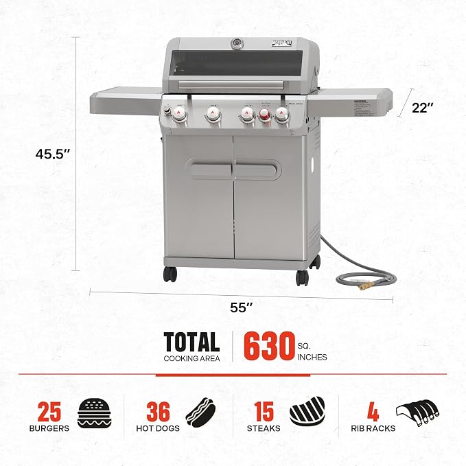 Monument Grills 4+1 Burner Natural Gas Grill - Image 3