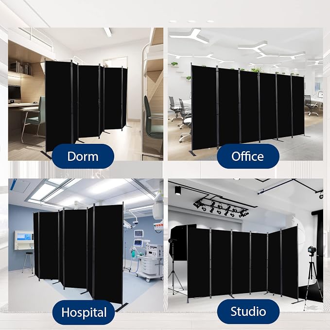 Room Divider and Folding Privacy Screens， 6 Panel Wide Room Divider Wall Screen - Image 6