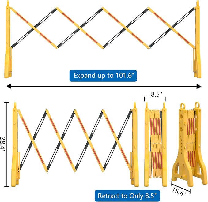 RELIANCER Expandable 8.46ft Safety Barricade, Retractable Security Barrier - Image 2