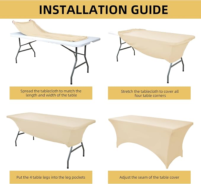 2-Pack 4ft Spandex Table Covers - Image 5