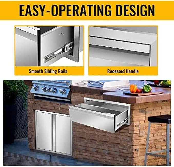 Flush Mount Stainless Steel Double Drawers - Image 6