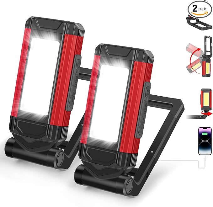 YiaMia Rechargeable LED Magnetic Work Light 2 Pack, Portable Tool Gifts by YiaMiaNightLights