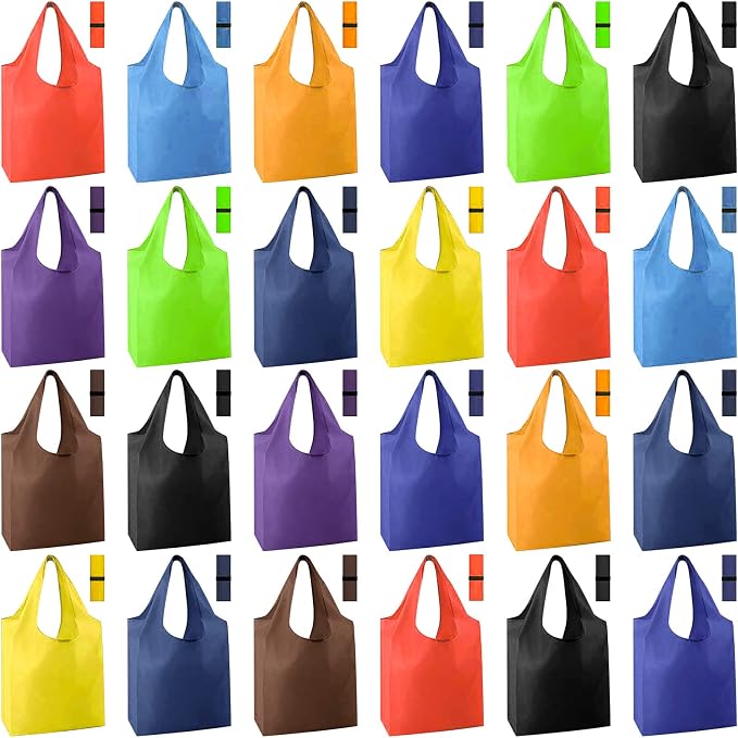 Eccliy 24 Pieces Reusable Grocery Bags Polyester Shopping Bags by Eccliy