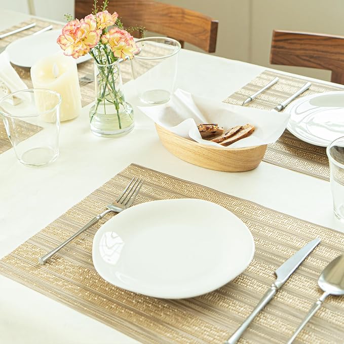 Placemats Set of 12 Vinyl/Plastic Woven Place Mats - Image 7