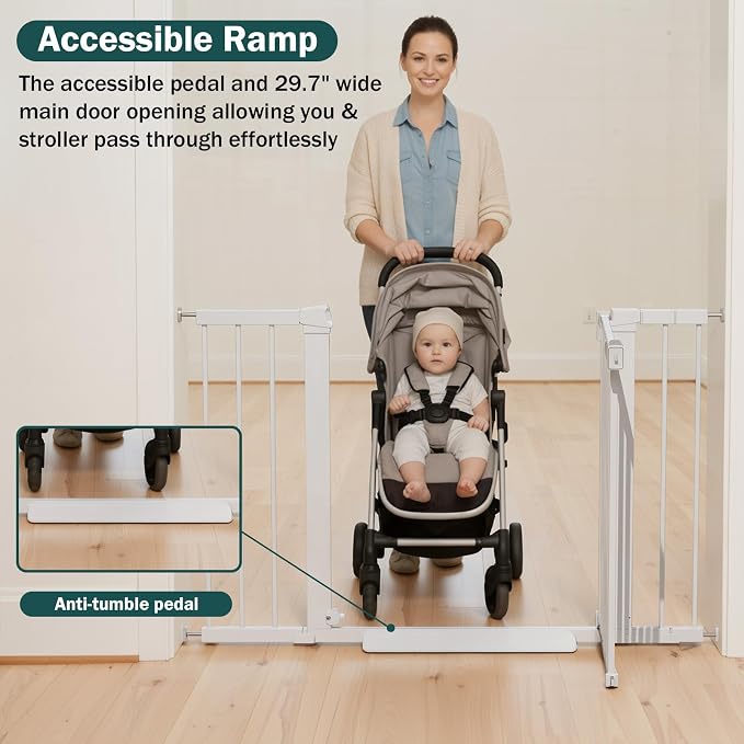 Mumeasy 36" Extra Tall Dog Gate, Auto Close Baby Gate - Image 5