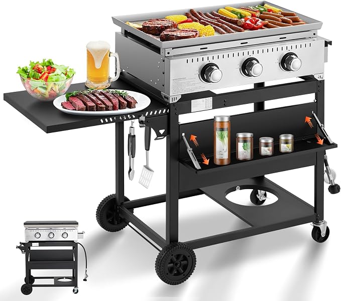 MELLCOM 3 Burner 30000 BTU Outdoor Gas Griddle by MELLCOM