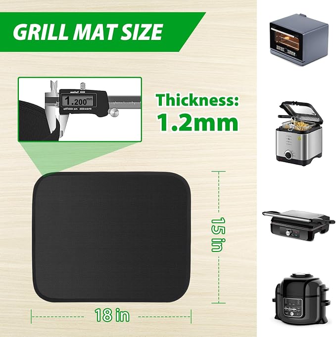 Under Grill Mat for Outdoor Grill, 15 x 18 Inchs Heat Resistant Grill Mat for - Image 5