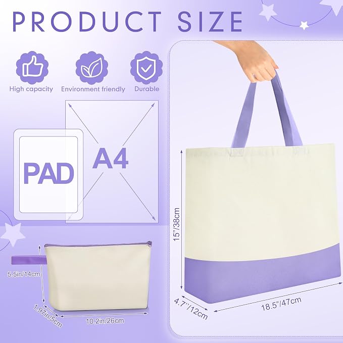 Sanwuta 24 Pcs Canvas Tote Bags Bulk - Image 2