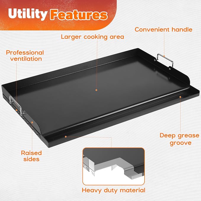 Skyflame Nonstick Griddle Top for Gas Grill, Fit for Camping, Tailgating - Image 3