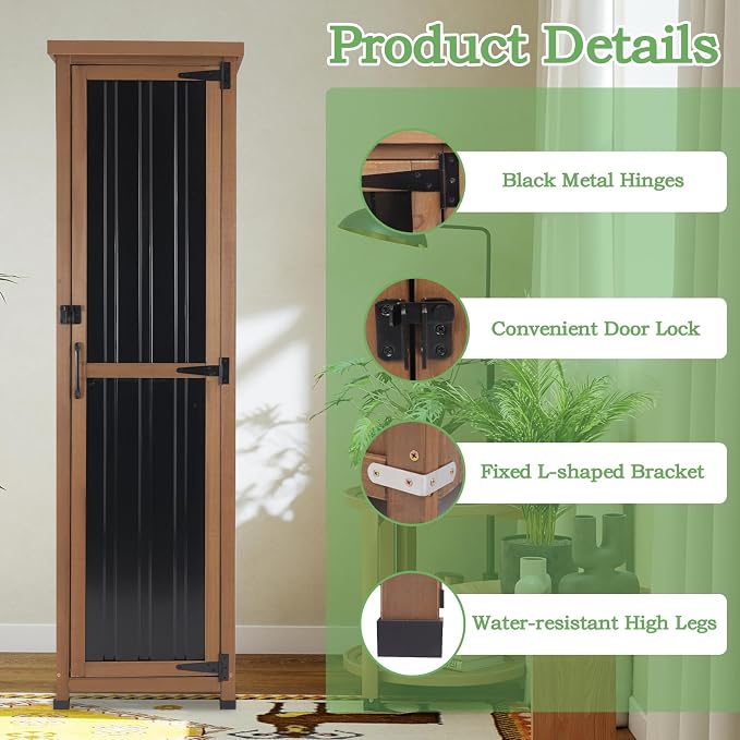 PetsCosset 62" H Narrow Outdoor Storage Cabinet - Image 5