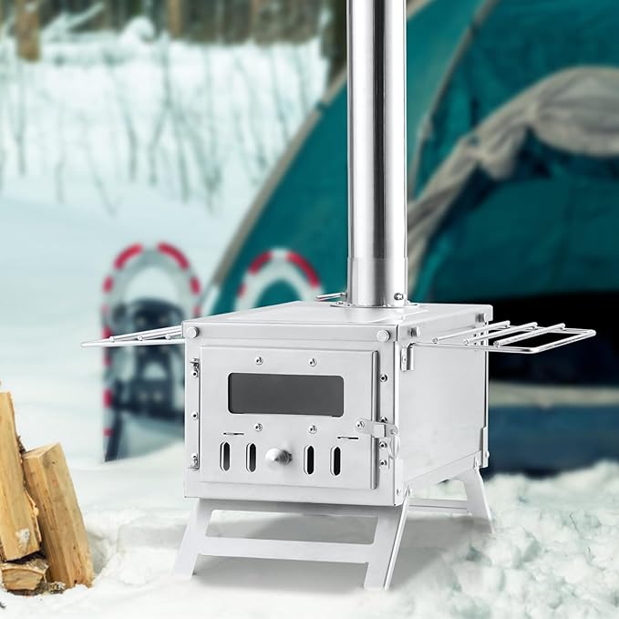 VEVOR Camping Wood Stove Stainless Steel Camping Tent Stove, Portable Wood - Image 9
