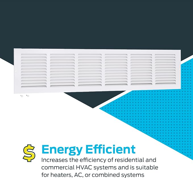 EZ-FLO 30 x 6 Inch White Return Air Vent Cover - Image 6